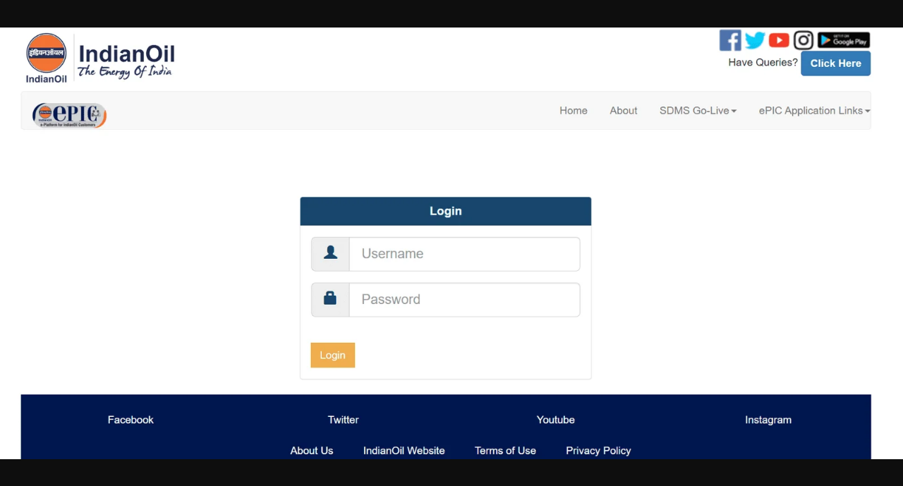 sdms px indianoil in login