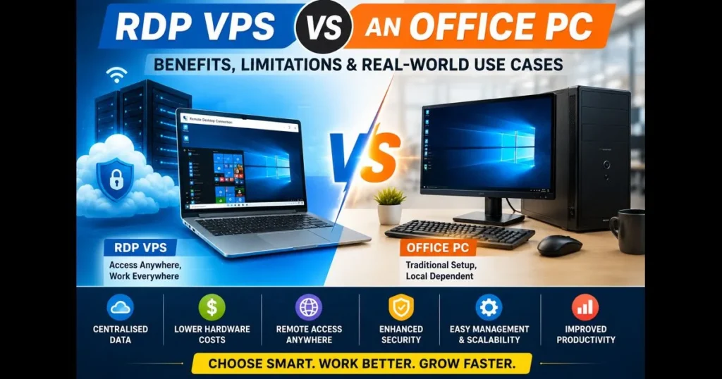 RDP VPS vs an Office PC: Benefits, Limitations, and Real-World Use Cases