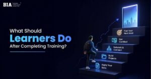 What should learners do after completing training? 